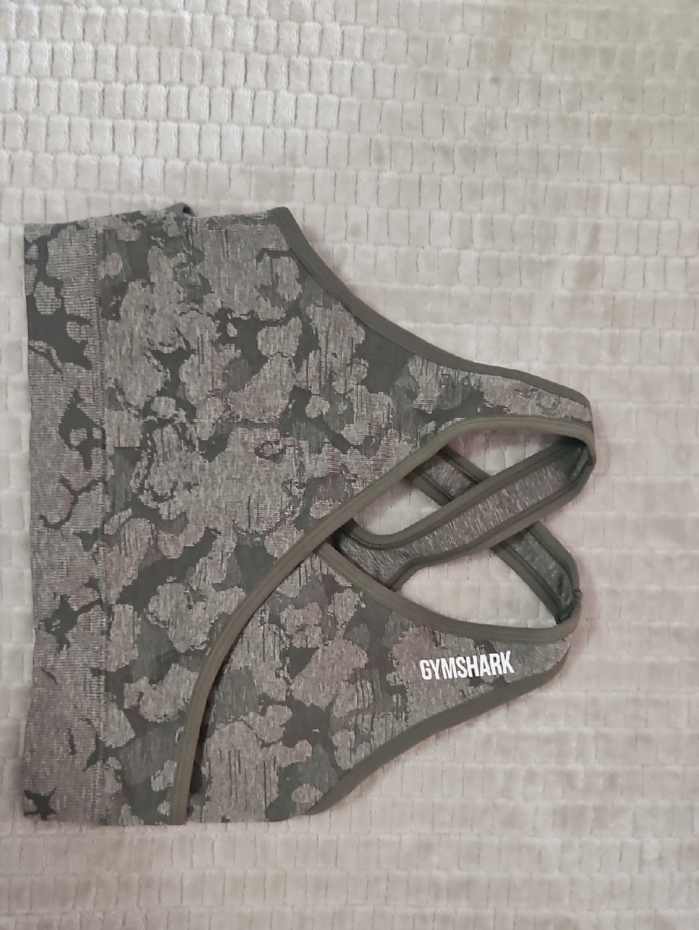 Gymshark Green Camo Strappy Sports Bra
